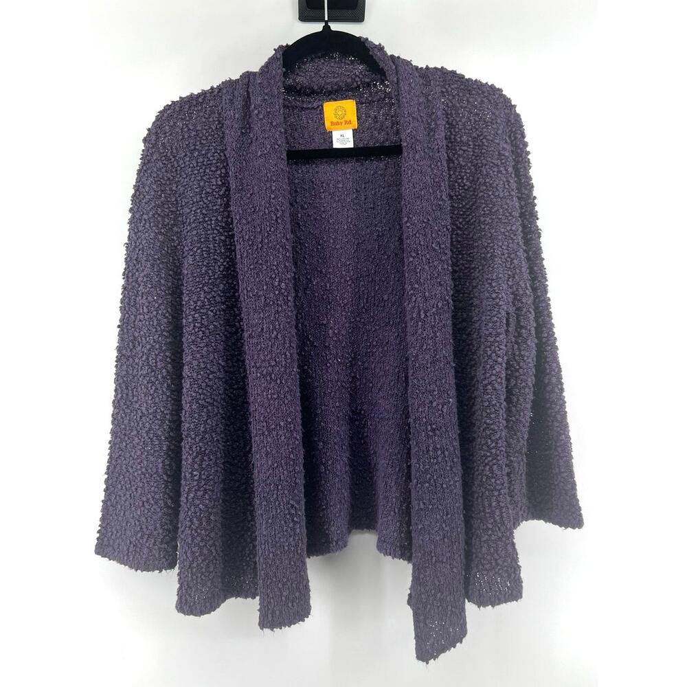 Ruby Rd. Open Front Shawl Collar Cardigan Women's XL Purple